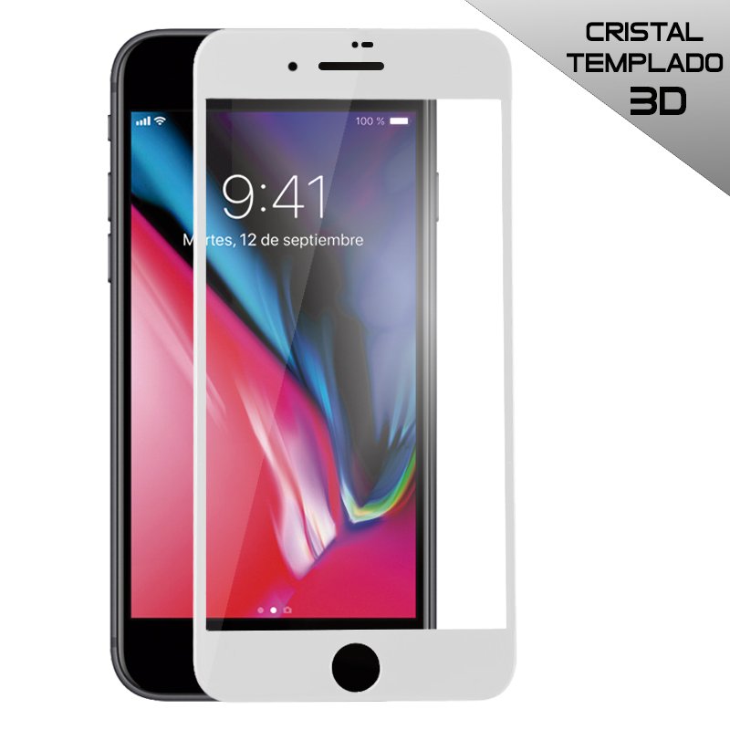 Protector Pantalla Cristal Templado COOL para iPhone 7 / iPhone 8 (FULL 3D Blanco)