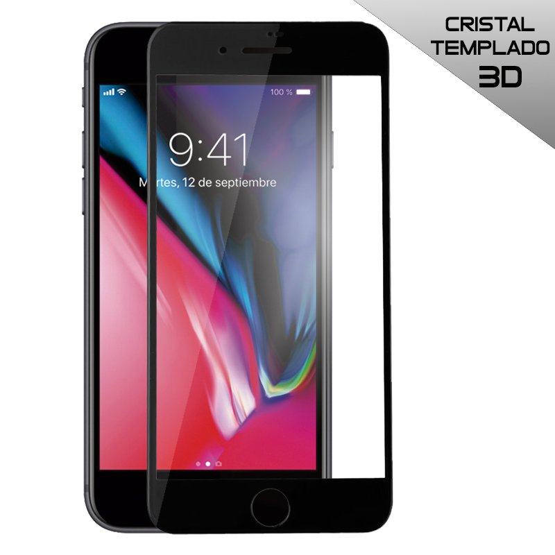 Protector Pantalla Cristal Templado COOL para iPhone 7 / iPhone 8 (FULL 3D Negro)