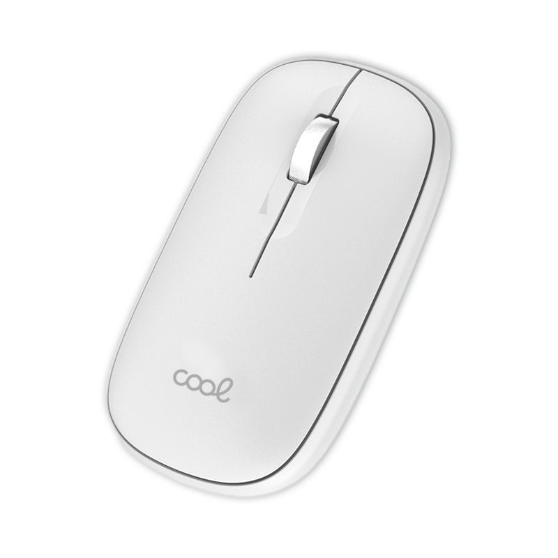 Ratón Inalámbrico COOL Slim Silencioso 2 en 1 (Bluetooth + Adap. USB) Blanco