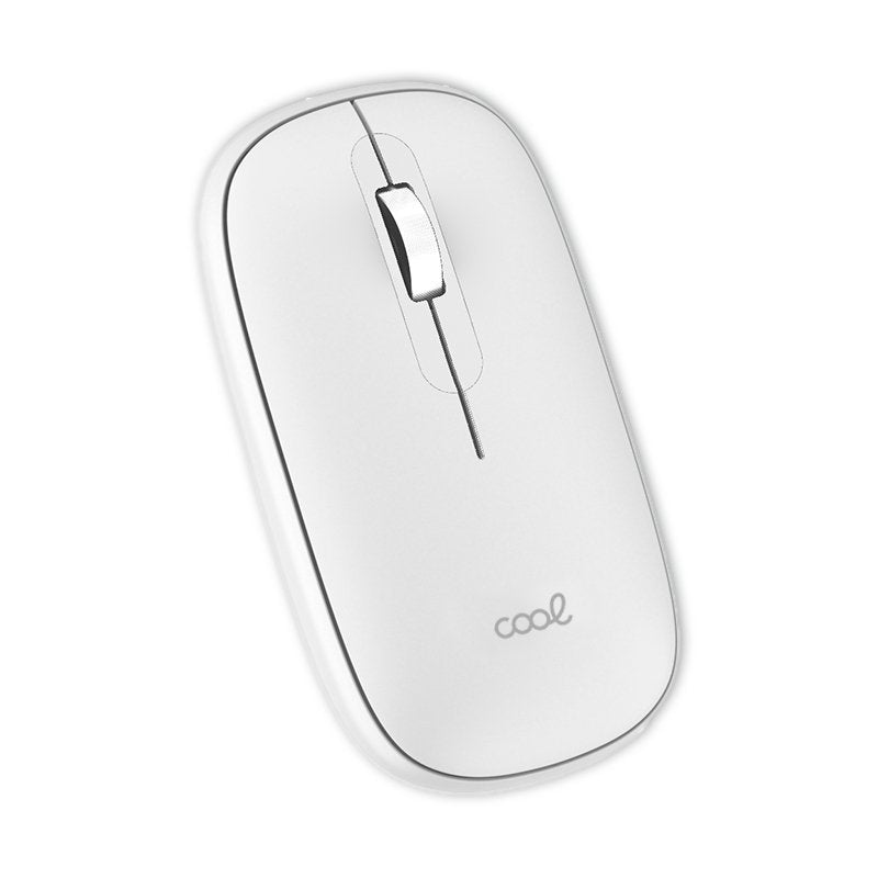 Ratón Inalámbrico COOL Slim Silencioso 2 en 1 (Bluetooth + Adap. USB) Blanco