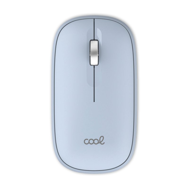 Ratón Inalámbrico COOL Slim Silencioso 2 en 1 (Bluetooth + Adap. USB) Celeste