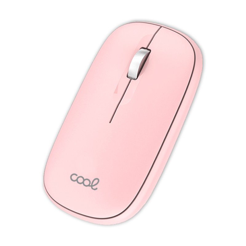 Ratón Inalámbrico COOL Slim Silencioso 2 en 1 (Bluetooth + Adap. USB) Rosa