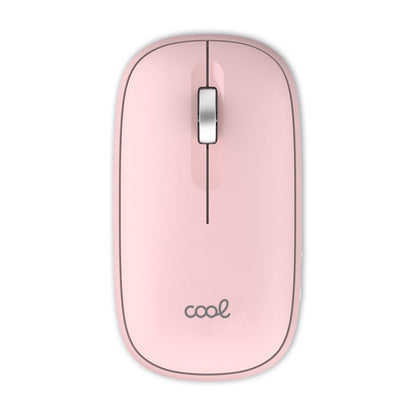 Ratón Inalámbrico COOL Slim Silencioso 2 en 1 (Bluetooth + Adap. USB) Rosa