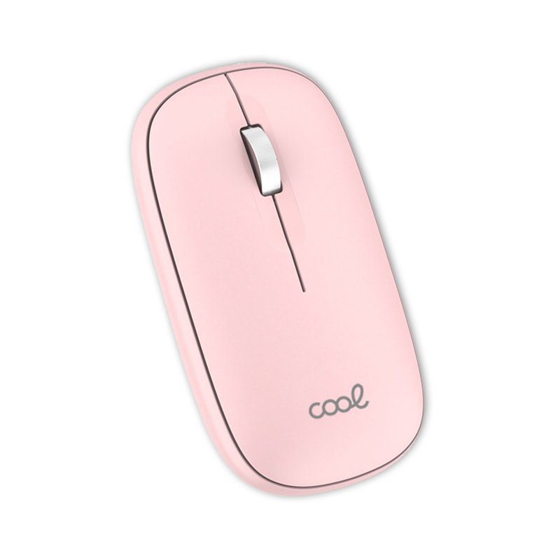 Ratón Inalámbrico COOL Slim Silencioso 2 en 1 (Bluetooth + Adap. USB) Rosa