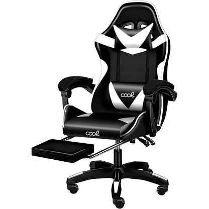 Sillón Gaming Premium COOL Rest Negro-Blanco (Reposapiés)