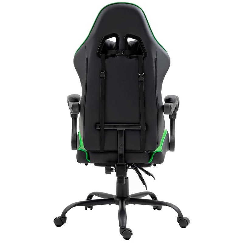 Sillón Gaming Premium COOL Rest Negro-Verde (Reposapiés)