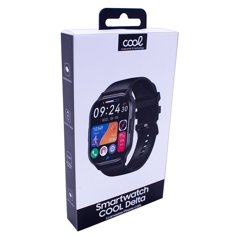 Smartwatch COOL Delta Silicona Negro (Amoled, Llamadas, Salud, Deporte)