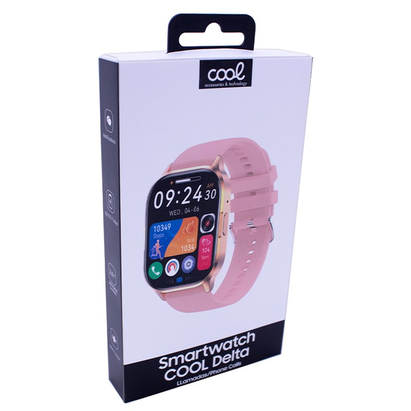 Smartwatch COOL Delta Silicona Rosa (Amoled, Llamadas, Salud, Deporte)