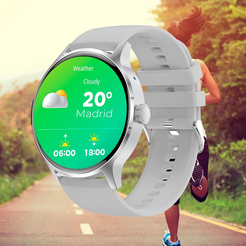 Smartwatch COOL Iris Silicona Gris (Amoled, Llamadas, Salud, Deporte)