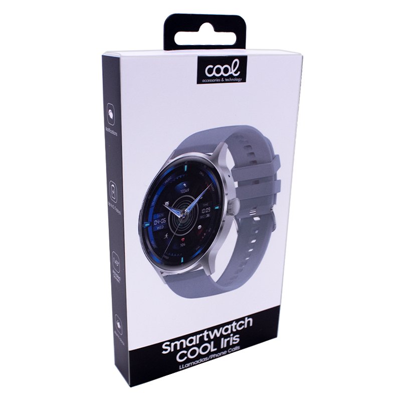 Smartwatch COOL Iris Silicona Gris (Amoled, Llamadas, Salud, Deporte)