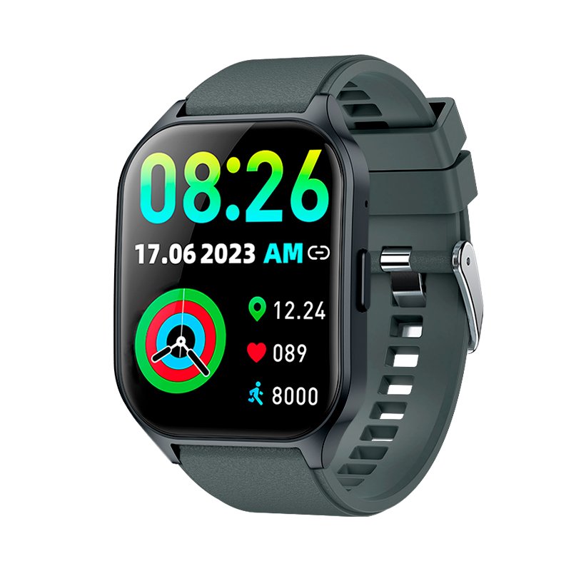 Smartwatch COOL Pantalla Amoled Curved Silicona Gris Oscuro (Llamadas, Salud, Deporte)