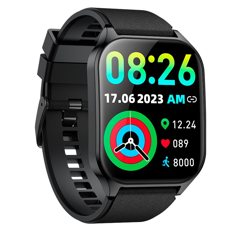 Smartwatch COOL Pantalla Amoled Curved Silicona Negro (Llamadas, Salud, Deporte)