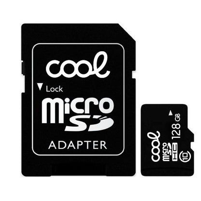 Tarjeta Memoria Micro SD con Adaptador x128 GB COOL (Clase 10)